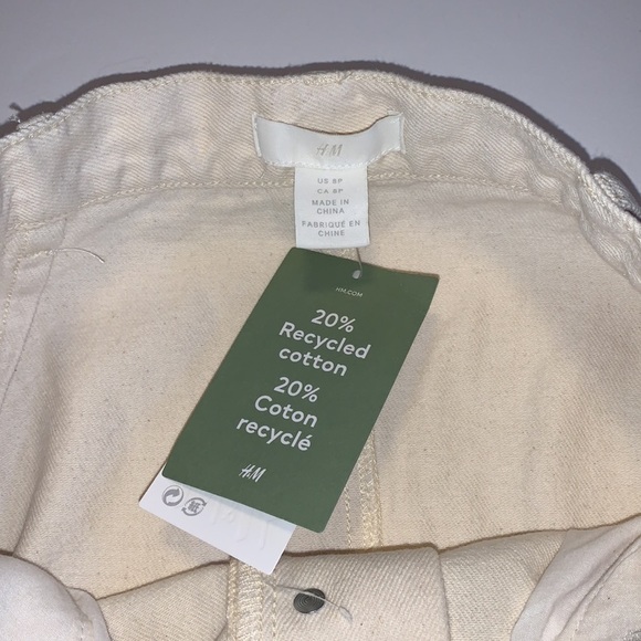🆕 H&M Conscious Collection Cream Denim Pencil Skirt - Women’s Size 8 PETITE - Picture 6 of 6